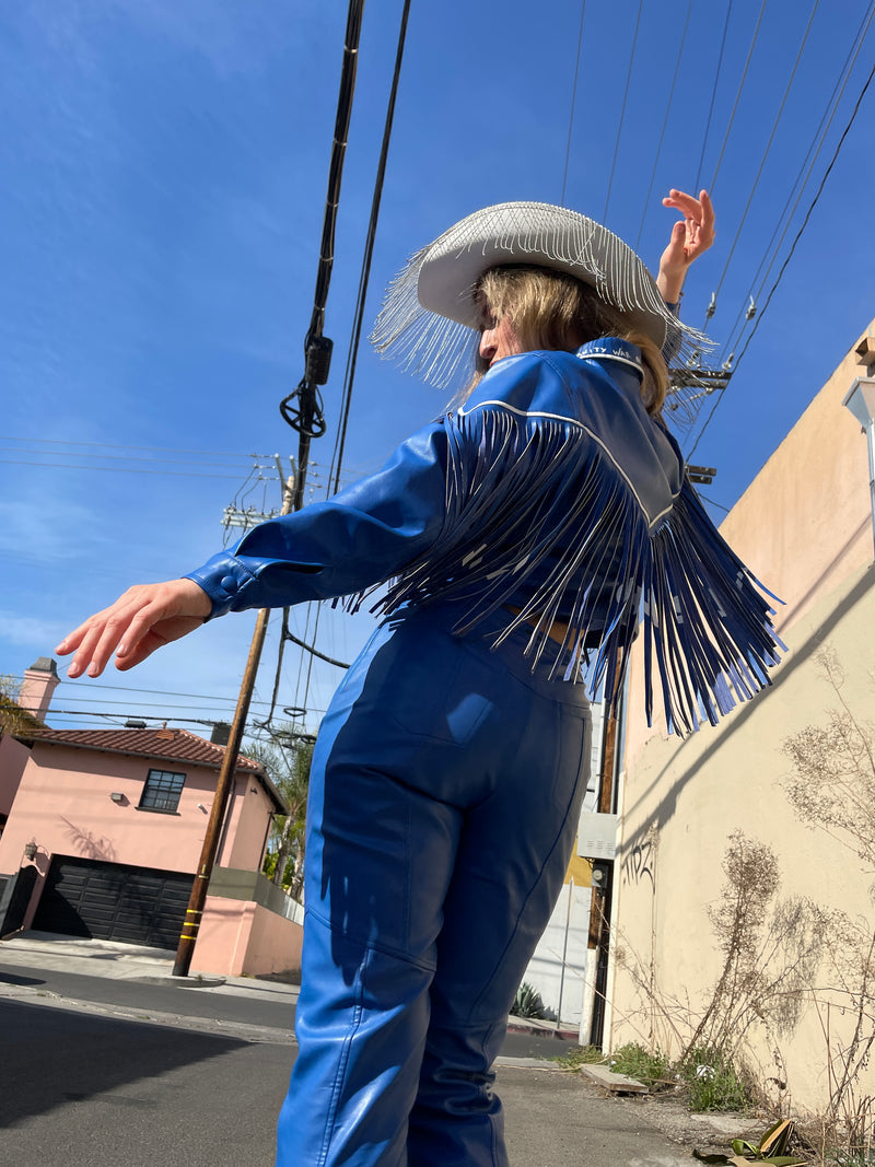 Blue Fringe Baby Jacket