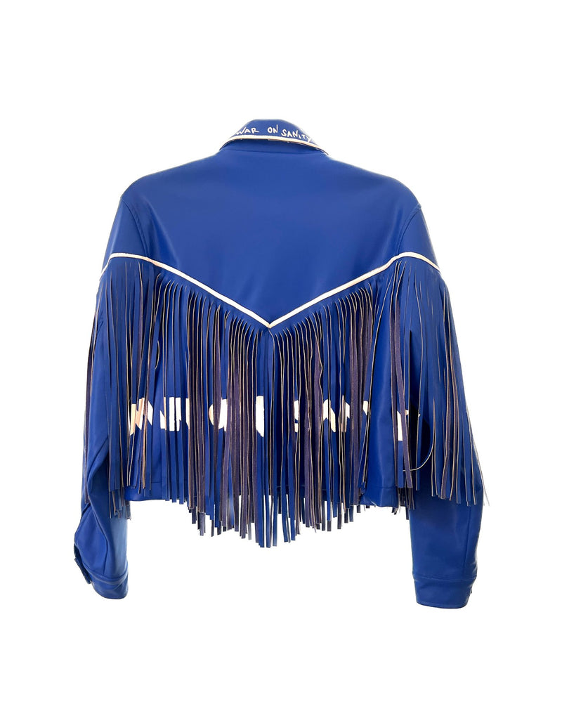 Blue Fringe Baby Jacket