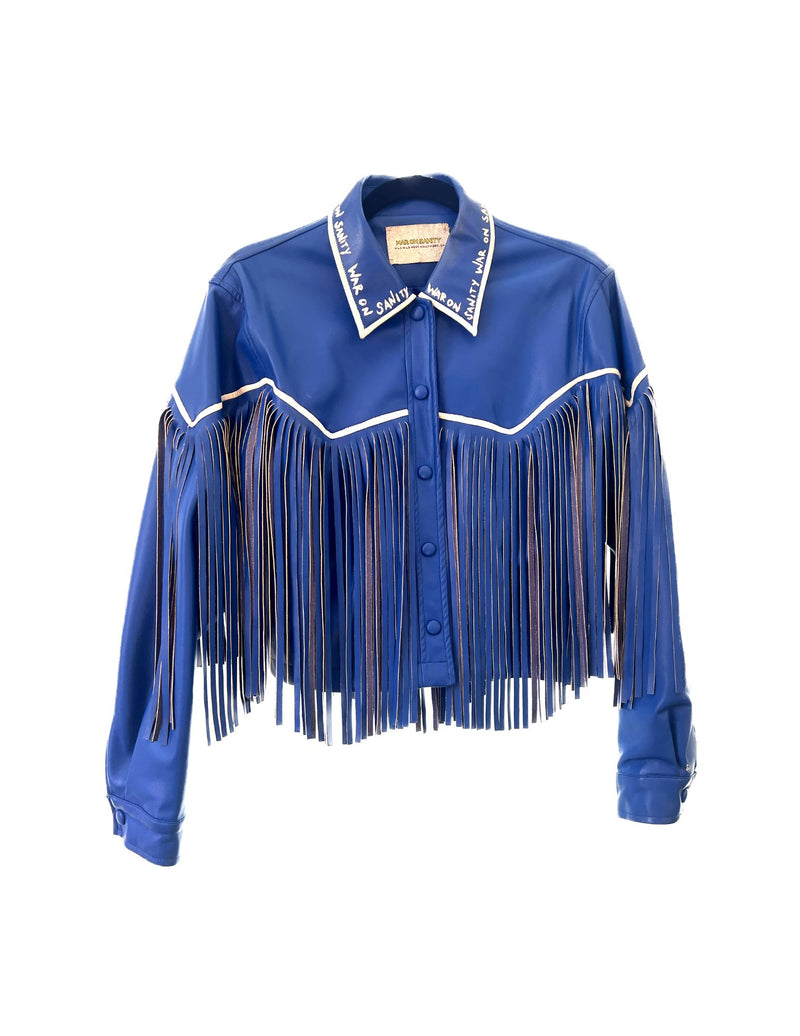 Blue Fringe Baby Jacket